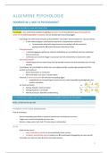 Samenvatting Algemene psychologie 2025-2026 &lpar;geslaagd&rpar; 