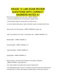 GRADE 12 LAW EXAM REVIEW QUESTIONS WITH CORRECT ANSWERS RATED A&plus;