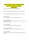 LAW STUDIES FINAL EXAM REVIEW QUESTIONS WITH CORRECT ANSWERS&period;
