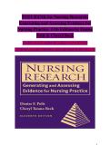 Nursing Research&colon; Generating and Assessing Evidence for Nursing Practice&comma; 11th Edition &ndash; Complete Test Bank with Answer Keys&comma; Chapter Review Questions&comma; and Exam Success Study Guide by Denise Polit & Cheryl Beck