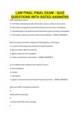 LAW FINAL FINAL EXAM - QUIZ QUESTIONS WITH RATED ANSWERS&period;