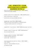 LAW - SEMESTER 1 EXAM QUESTIONS WITH CORRECT ANSWERS RATED A&plus;&period;