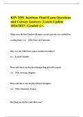 KIN 2501 Jacobsen Final Exam Questions&NewLine;and Correct Answers &vert; Latest Update&NewLine;2026&sol;2027 &vert; Graded A&plus;&period;