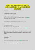 PTHA 1409 Quiz 1 Exam UPDATED &NewLine;ACTUAL QUESTIONS AND CORRECT &NewLine;ANSWERS
