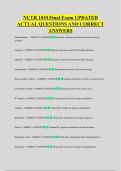 NUTR 1010 Final Exam UPDATED &NewLine;ACTUAL QUESTIONS AND CORRECT &NewLine;ANSWERS