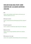 HUN 2201 EXAM 2026 STUDY GUIDE&NewLine;QUESTION SET ACCURATE NUTRITION&NewLine;ANALYSIS