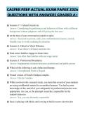 CASPER PREP ACTUAL EXAM PAPER 2026&NewLine;QUESTIONS WITH ANSWERS GRADED A&plus;