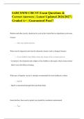 IAHCSMM CRCST Exam Questions &&NewLine;Correct Answers &vert; Latest Updated 2026&sol;2027 &vert;&NewLine;Graded A&plus; &vert; Guaranteed Pass&excl;&excl;