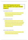 NWCA TEST Questions and Answers&NewLine;&lpar;100&percnt;VERIFIED&rpar; Latest Update 2026&sol;2027&NewLine;Graded A&plus;&period;