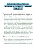 CASPER PREP FINAL TEST 2026&NewLine;QUESTIONS WITH CORRECT ANSWERS&NewLine;GRADED A&plus;