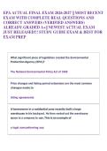 EPA ACTUAL FINAL EXAM 2026-2027 &vert;&vert; MOST RECENT &NewLine;EXAM WITH COMPLETE REAL QUESTIONS AND &NewLine;CORRECT ANSWERS &lpar;VERIFIED ANSWERS&rpar; &NewLine;ALREADY GRADED A&plus;&vert;&vert; NEWEST ACTUAL EXAM &NewLine;JUST RELEASED&excl;&excl;&excl; STUDY GUIDE EXAM & BEST FOR &NewLine;EXAM PREP 