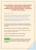NYC SUPERVISOR I &lpar;SOCIAL SERVICES&rpar; EXAM 2026&sol;2027 &NewLine;STUDY GUIDE &vert; VERIFIED PRACTICE QUESTIONS & &NewLine;ANSWERS WITH DETAILED RATIONALES &vert; CIVIL SERVICE &NewLine;TEST PREP LATEST UPDATE