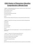 UWA Masters of Elementary Education Comprehensive Ultimate Exam&NewLine;