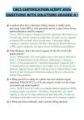 CBCS CERTIFICATION SCRIPT 2026&NewLine;QUESTIONS WITH SOLUTIONS GRADED A&plus;