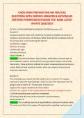 CNOR EXAM PREPARATION 400 PRACTICE  &NewLine;QUESTIONS WITH VERIFIED ANSWERS & RATIONALES &NewLine;CERTIFIED PERIOPERATIVE NURSE TEST BANK LATEST &NewLine;UPDATE 2026&sol;2027