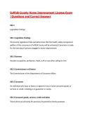 Suffolk County Home Improvement License Exam &vert;Questions and Correct Answers