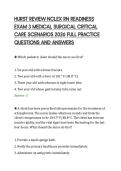 HURST REVIEW NCLEX RN READINESS&NewLine;EXAM 3 MEDICAL SURGICAL CRITICAL&NewLine;CARE SCENARIOS 2026 FULL PRACTICE&NewLine;QUESTIONS AND ANSWERS