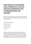 HURST REVIEW NCLEX RN READINESS&NewLine;EXAM 3 PHARMACOLOGY AND SAFE&NewLine;MEDICATION ADMINISTRATION 2026&NewLine;COMPREHENSIVE REVIEW AND&NewLine;SOLUTIONS&NewLine;