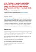 AHIP Final Exam Practice Test 2026&sol;2027 &vert; 185 Verified Questions & Answers with Expert Rationales &vert; Complete Medicare Certification & AHIP Exam Prep Study Guide PDF