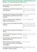 NC Drivers Ed Final Exam Study Guide - Verified Questions and Answers - A&plus; Guaranteed Success Exam Prep