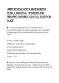 HURST REVIEW NCLEX RN READINESS&NewLine;EXAM 4 MATERNAL NEWBORN AND&NewLine;PEDIATRIC NURSING 2026 FULL SOLUTION&NewLine;GUIDE