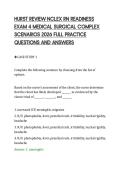 HURST REVIEW NCLEX RN READINESS&NewLine;EXAM 4 MEDICAL SURGICAL COMPLEX&NewLine;SCENARIOS 2026 FULL PRACTICE&NewLine;QUESTIONS AND ANSWERS&NewLine;