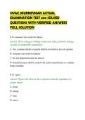 HVAC JOURNEYMAN ACTUAL&NewLine;EXAMINATION TEST 250 SOLVED&NewLine;QUESTIONS WITH VERIFIED ANSWERS&NewLine;FULL SOLUTION
