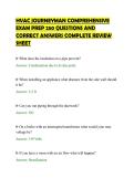 HVAC JOURNEYMAN COMPREHENSIVE&NewLine;EXAM PREP 250 QUESTIONS AND&NewLine;CORRECT ANSWERS COMPLETE REVIEW&NewLine;SHEET&NewLine;