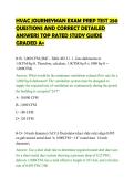 HVAC JOURNEYMAN EXAM PREP TEST 250&NewLine;QUESTIONS AND CORRECT DETAILED&NewLine;ANSWERS TOP RATED STUDY GUIDE&NewLine;GRADED A&plus;