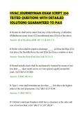 HVAC JOURNEYMAN EXAM SCRIPT 250&NewLine;TESTED QUESTIONS WITH DETAILED&NewLine;SOLUTIONS GUARANTEED TO PASS&NewLine;