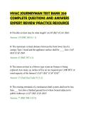 HVAC JOURNEYMAN TEST BANK 250&NewLine;COMPLETE QUESTIONS AND ANSWERS&NewLine;EXPERT REVIEW PRACTICE RESOURCE