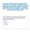 BSNC 1000 - ACTUAL FINAL EXAM 2026-2027&vert;&vert; &NewLine;MOST RECENT EXAM WITH COMPLETE REAL &NewLine;QUESTIONS AND CORRECT ANSWERS &lpar;VERIFIED &NewLine;ANSWERS&rpar; ALREADY GRADED A&plus;&vert;&vert; NEWEST &NewLine;ACTUAL EXAM JUST RELEASED&excl;&excl;&excl; STUDY GUIDE &NewLine;EXAM & BEST FOR EXAM PREP 