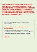 BSNC 1020 ACTUAL FINAL EXAM 2026-2027&vert;&vert; &NewLine;MOST RECENT EXAM WITH COMPLETE REAL &NewLine;QUESTIONS AND CORRECT ANSWERS &lpar;VERIFIED &NewLine;ANSWERS&rpar; ALREADY GRADED A&plus;&vert;&vert; NEWEST &NewLine;ACTUAL EXAM JUST RELEASED&excl;&excl;&excl; STUDY GUIDE &NewLine;EXAM & BEST FOR EXAM PREP &vert;&vert;British Columbia &NewLine;Insti
