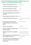 Driver's Ed Exam Review Study Guide - Verified Questions and Answers - A&plus; Guaranteed Success Exam Prep
