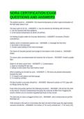 NORA CERTIFICATION EXAM QUESTIONS AND ANSWERS