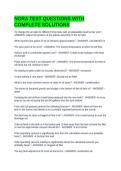 NORA TEST QUESTIONS WITH COMPLETE SOLUTIONS
