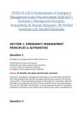 FEMA IS-230&period;E Fundamentals of Emergency Management Exam Prep Document 2026&sol;2027 &vert; Emergency Management Principles&comma; Preparedness & Disaster Response &vert; 40 Verified Questions with Detailed Rationales