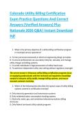 Colorado Utility Billing Certification &NewLine;Exam Practice Questions And Correct &NewLine;Answers &lpar;Verified Answers&rpar; Plus &NewLine;Rationale 2026 Q&A&vert; Instant Download &NewLine;Pdf