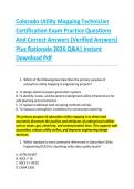 Colorado Utility Mapping Technician &NewLine;Certification Exam Practice Questions &NewLine;And Correct Answers &lpar;Verified Answers&rpar; &NewLine;Plus Rationale 2026 Q&A&vert; Instant &NewLine;Download Pdf
