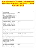 ACA Overview 0119 Exam Questions and&NewLine;Answers with Verified Solutions &vert; Latest&NewLine;Updated 2026&NewLine;
