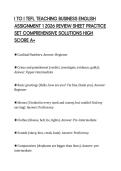 I TO I TEFL TEACHING BUSINESS ENGLISH&NewLine;ASSIGNMENT 1 2026 REVIEW SHEET PRACTICE&NewLine;SET COMPREHENSIVE SOLUTIONS HIGH&NewLine;SCORE A&plus;&NewLine;