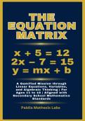 The Equation Matrix &colon; A Gamified Mission through Linear Equations&comma; Variables&comma; and Algebraic Thinking &vert; For Ages 11 to 16 &vert; Aligned with Secondary School Mathematics Standards