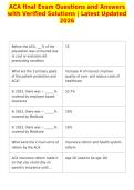 ACA final Exam Questions and Answers&NewLine;with Verified Solutions &vert; Latest Updated&NewLine;2026