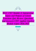 WGU C957 Module 4&colon; Interpreting Inputs and Outputs of Linear Functions Quiz Review- Questions and Answers&sol; C957 Applied Algebra Module 4 Quiz 2026-2027 
