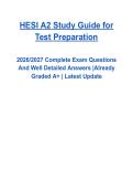 HESI A2 Study Guide for Test Preparation 2026&ndash;2027 &vert; Complete Exam Questions and Detailed Answers &vert; A&plus; Graded Latest Update PDF