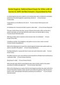 Dental Hygiene&colon; National Board Exam for Ethics with all Correct & 100&percnt; Verified Answers &vert;Guaranteed to Pass