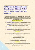 CLT Practice Final Exam &vert; Complete Exam Questions & Expertly Verified Answers &vert; Latest Update 2026 &ndash; 2027 &lpar;Graded A&rpar;&NewLine;