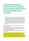 Colorado Property Management &NewLine;Certification Exam Practice Questions &NewLine;And Correct Answers &lpar;Verified Answers&rpar; &NewLine;Plus Rationale 2026 Q&A&vert; Instant &NewLine;Download Pdf  