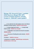 Biology 1001 Hrincevich Exam 1 &lpar;updated &NewLine;2026&rpar; Questions Merged With 100&percnt; &NewLine;Correct Complete Solutions &vert; Already&NewLine;Graded A&plus; &vert; 2026-2027 Latest Update&excl;&excl;&excl;