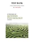 History Of Modern Psychology 5th Edition  &mdash; by C&period; James Goodwin  &mdash; Complete Test Bank &lpar;Ch&period; 1-15&rpar;